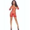 Passion - Bs108 Bodystocking Rejilla Rojo de Passion Woman Bodystockings | Piumer