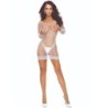 Passion - Bs108 Bodystocking Rejilla Blanco de Passion Woman Bodystockings | Piumer
