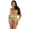 Leg Avenue - Set Camiseta & Pantalon Rejilla Lima de Leg Avenue Sets | Piumer
