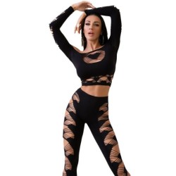 Chilirose - Cr 4436 Top & Leggins Negro S de Chilirose Sets - Talla L | Piumer