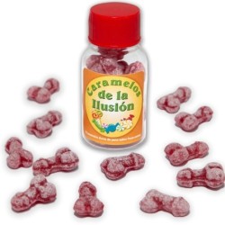 12 Caramelos De La Ilusión Forma Pene Fresa/Cereza de Diablo Picante | Piumer