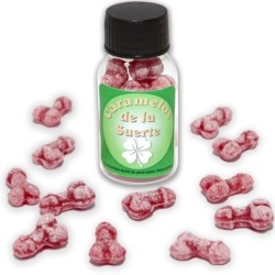 12 Caramelos De La Suerte Forma Pene Fresa/Cereza de Diablo Picante | Piumer