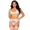 Leg Avenue - Set Tres Piezas Blanco Talla M de Leg Avenue Sets | Piumer