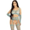 Leg Avenue - Set Top Medias De Liga & Guantes Azul de Leg Avenue Sets | Piumer