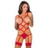 Livco Corsetti Fashion - Thiara Lc 20213 Set Body + Medias Roja S/M de Livco Corsetti Sets | Piumer