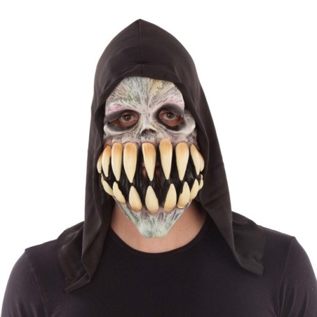 Skull latex mask with hood one size