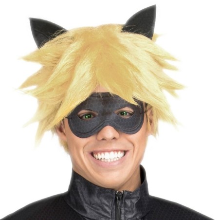 Peluca cat noir adulto con antifaz one s