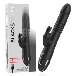 Kenji Vibrador Rabbit Up & Down Compatible Con Watchme de Black&Silver | Piumer Erotic