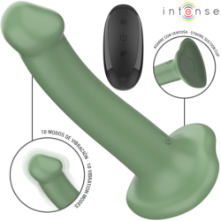 Intense - Becca Vibrador Con Ventosa 10 Vibraciones Verde Control Remoto | Piumer Erotic