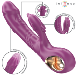 Intense - Halle Vibrador Multifunción Con Lengua Estimuladora En Forma De Delfín Morado | Piumer Erotic