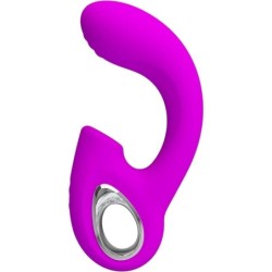 Sibel Vibrador Punto G + Estimulador Clítoris 10 Vibraciones Morado de Pretty Love | Piumer Erotic