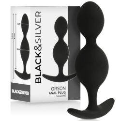 Orson Plug Silicona 2 Ondas Anales 9 Cm de Black&Silver | Piumer Erotic