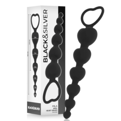 Mila Cadena Anal De Corazones 18 Cm de Black&Silver | Piumer Erotic