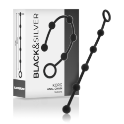 Korg Rosario Anal Iniciacion Silicona 21 Cm de Black&Silver | Piumer Erotic