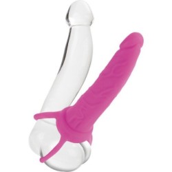 Dual Penetrator Dildo Con Arnés Rosa de Calexotics | Piumer Erotic