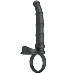 Tatum Anillo Vibrador Pene Con Plug 10 Vibraciones Negro de Pretty Love | Piumer Erotic