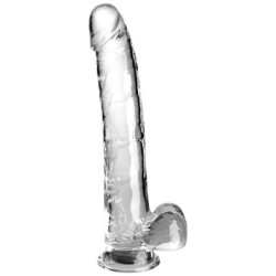 Clear Dildo Con Testículos 24.8 Cm Transparente de King Cock | Piumer Erotic