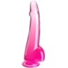 Clear Dildo Con Testículos 19 Cm Rosa de King Cock | Piumer Erotic