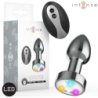 Intense - Plug Anal Talla S De Metal Vibrador Con Luces Led Multicolor Y Control Remoto | Piumer Erotic