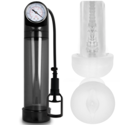 Bomba Erección Rx9 Negro Con Masturbador de Pump Addicted | Piumer Erotic