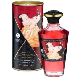 Shunga - Aceite Masaje Efecto Calor Fresas Y Cava 100 Ml de Shunga Oils | Piumer