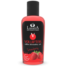 Voluptas Gel Masaje Comestible Efecto Calor - Fresa 100 Ml de Intimateline Luxuria | Piumer