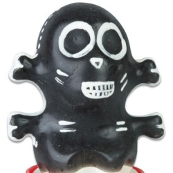 Preservativo Decorativo Pintado A Mano Calavera Negra Modelo 1 de Condomerie | Piumer
