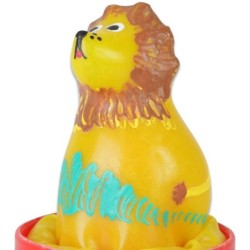 Preservativo Decorativo Pintado A Mano Leon Sentado de Condomerie | Piumer