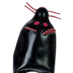 Preservativo Decorativo Pintado A Mano Ratón Negro Xl de Condomerie | Piumer