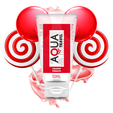 Lubricante Base Agua Sabor Piruleta - 50 Ml de Aqua Travel | Piumer