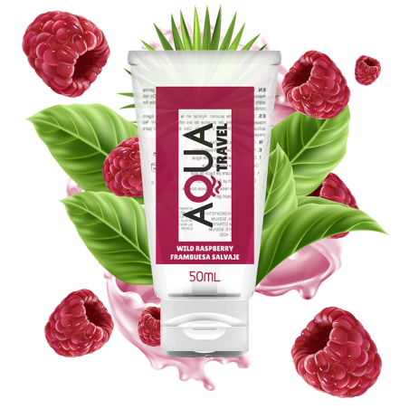 Lubricante Base Agua Sabor Frambuesa Salvaje - 50 Ml de Aqua Travel | Piumer