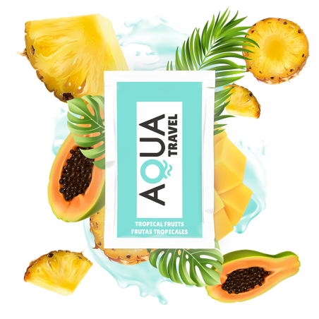 Lubricante Base Agua Sabor Frutas Tropicales 6 Ml de Aqua Travel | Piumer