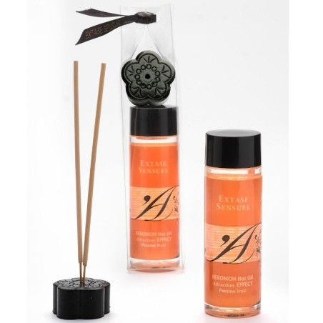 Aceite Masaje Efecto Calor Con Feromonas Fruta De La Pasion 100 Ml de Extase Sensual | Piumer