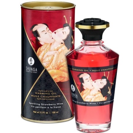 Shunga - Aceite Masaje Efecto Calor Fresas Y Cava 100 Ml de Shunga Oils | Piumer
