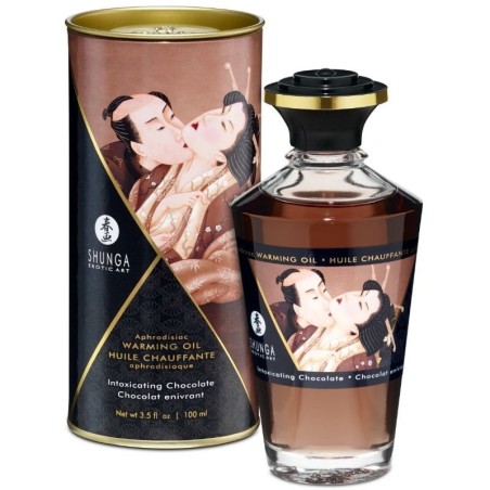 Shunga - Aceite Masaje Efecto Calor Sabor Intenso Chocolate 100 Ml de Shunga Oils | Piumer