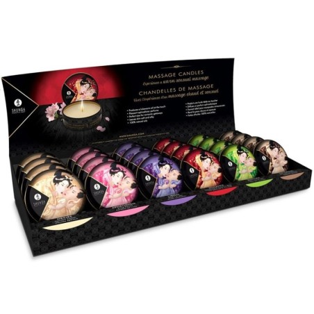 Shunga - Mini Caress By Candlelight Display Velas Masaje 24 Uds de Shunga Candles | Piumer