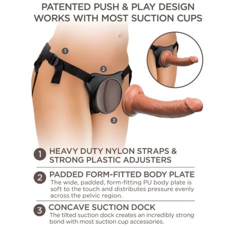Élite Arnés Ajustable Confortable Con Dildo 17.8 Cm de King Cock | Piumer