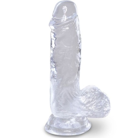 Clear Pene Realístico Con Testículos 10.1 Cm Transparente de King Cock | Piumer