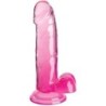 Clear Pene Realístico Con Testículos 15.2 Cm Rosa de King Cock | Piumer