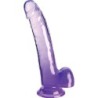Clear Dildo Con Testículos 20.3 Cm Morado de King Cock | Piumer