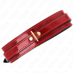 Kink - Collar Ajustable Rojo Vino Detalles Dorados 29-42.5 Cm X 4 Cm de Kink Collar & Gag | Piumer