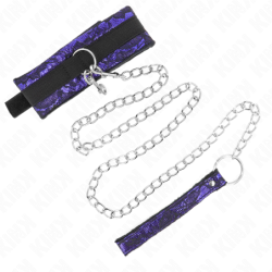 Kink - Collar Con Correa 105 Cm Corto De Encaje De Terciopelo Con Ribete De Nailon 44 X 5.5 Cm de Kink Collar & Gag | Piumer