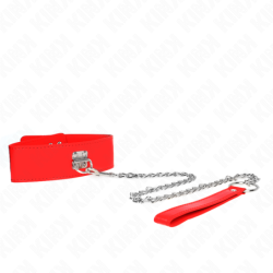 Kink - Collar Con Correa 65 Cm Ancho Rojo Ajustable 33.5-41 Cm X 5 Cm de Kink Collar & Gag | Piumer