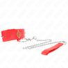 Kink - Collar Con Correa 65 Cm Cuello De Diamantes Rojo Ajustable 35-51 Cm X 7 Cm de Kink Collar & Gag | Piumer