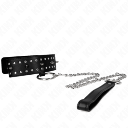 Kink - Collar Con Correa 65 Cm Con Tachuelas Plateadas Modelo 1 Ajustable 36-43 Cm X 5 Cm de Kink Collar & Gag | Piumer