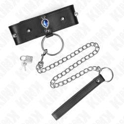 Kink - Collar Con Correa 65 Cm Con Diamantes Azules Ajustable 36-43 Cm X 5 Cm de Kink Collar & Gag | Piumer