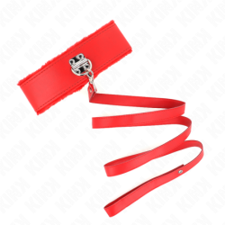 Kink - Collar Con Correa 116 Cm Con Tachuelas Plateadas Modelo 4 Rojo Ajustable 40-48 Cm X 6 Cm de Kink Collar & Gag | Piumer