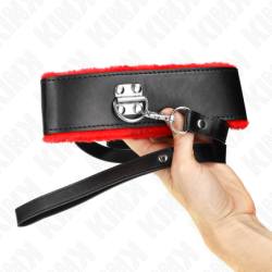 Kink - Collar Con Correa 116 Cm De Piel Rojo Ajustable 40-48 Cm X 6 Cm de Kink Collar & Gag | Piumer