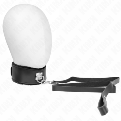 Kink - Collar Con Correa 116 Cm De Piel Negro Ajustable 40-48 Cm X 6 Cm de Kink Collar & Gag | Piumer