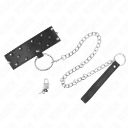Kink - Collar Con Correa 65 Cm Con Tachuelas Plateadas Modelo 5 Ajustable 36-43 Cm X 5 Cm de Kink Collar & Gag | Piumer